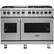Front. Viking - 5-Series Dual Fuel Self-Clean 48"W Sealed Burner Range - Arctic Gray.