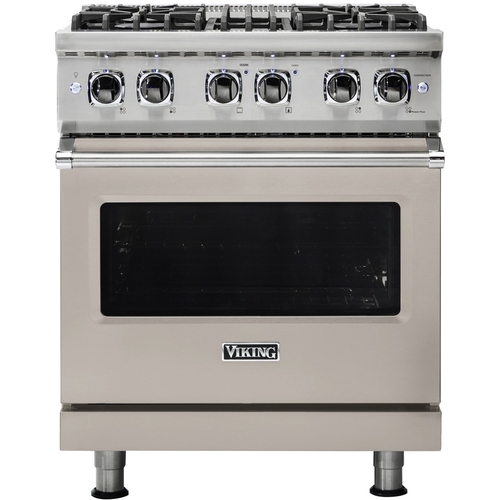 Viking - Professional 5 Series 4.7 Cu. Ft. Freestanding Dual Fuel True Convection Range with Self-Cleaning - Pacific Gray