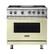Front. Viking - Freestanding 7 Series Dual Fuel Self-Clean 36"W Range - Vanilla Cream.
