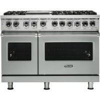 Viking - Professional 5 Series Freestanding Double Oven Dual Fuel True Convection Range with Self-Cleaning - Arctic gray - Front_Zoom