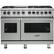 Front. Viking - 5-Series Dual Fuel Self-Clean 48"W Sealed Burner Range - Arctic Gray.