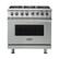 Front. Viking - VGR Freestanding 7-Series Gas 36"W Range - Arctic Gray.
