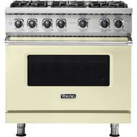 Viking - Professional 5 Series 5.1 Cu. Ft. Freestanding Gas Convection Range - Vanilla Cream - Front_Zoom