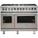 Front. Viking - 5-Series Dual Fuel Self-Clean 48"W Sealed Burner Range - Pacific Gray.