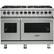 Front. Viking - 5-Series Dual Fuel Self-Clean 48"W Sealed Burner Range - Arctic Gray.
