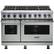 Front. Viking - 48"W 7-Series Dual Fuel Self-Clean Range-8 Burners - Arctic Gray.