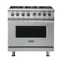 Viking - Professional 7 Series 5.6 Cu. Ft. Freestanding Dual Fuel True Convection Range with Self-Cleaning - Arctic gray - Front_Zoom
