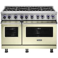 Viking - Professional 7 Series Freestanding Double Oven Gas Convection Range - Vanilla Cream - Front_Zoom