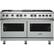 Front. Viking - 5-Series Dual Fuel Self-Clean 60"W Sealed Burner Range - Arctic Gray.