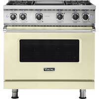 Viking - Professional 5 Series 5.1 Cu. Ft. Freestanding Gas Convection Range - Vanilla Cream - Front_Zoom