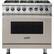 Front. Viking - 5-Series 5.6 Cu. Ft. Self-Cleaning Freestanding Dual Fuel Convection Range - Pacific Gray.