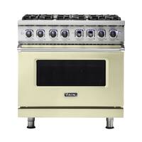 Viking - Professional 7 Series 5.1 Cu. Ft. Freestanding Gas Convection Range - Vanilla Cream - Front_Zoom