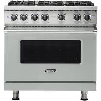 Viking - Professional 5 Series 5.1 Cu. Ft. Freestanding Gas Convection Range - Arctic Gray - Front_Zoom