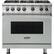 Front. Viking - Professional 5 Series 5.1 Cu. Ft. Freestanding LP Gas Convection Range - Arctic Gray.