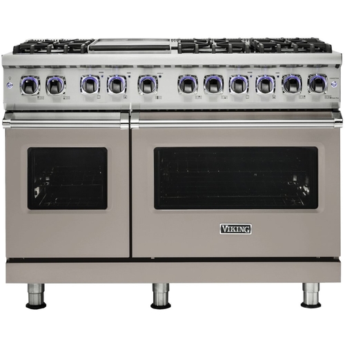Viking - Professional 7 Series Freestanding Double Oven Dual Fuel Convection Range with Self-Cleaning - Pacific Gray