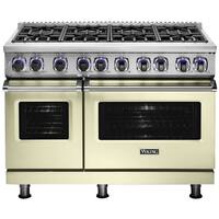 Viking - Professional 7 Series Freestanding Double Oven Gas Convection Range - Vanilla Cream - Front_Zoom
