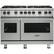 Front. Viking - Professional 5 Series 6.1 Cu. Ft. Freestanding Double Oven LP Gas Convection Range - Arctic Gray.