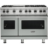 Viking - Professional 5 Series Freestanding Double Oven Gas Convection Range - Arctic gray - Front_Zoom