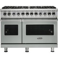 Viking - Professional 5 Series Freestanding Double Oven Dual Fuel Convection Range with Self-Cleaning - Arctic gray - Front_Zoom