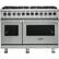 Front. Viking - 5-Series Dual Fuel Self-Clean 48"W Sealed Burner Range - Arctic Gray.