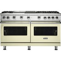 Viking - Professional 5 Series 8 Cu. Ft.  Freestanding Double Oven LP Gas Convection Range - Vanilla Cream - Front_Zoom