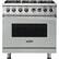 Front. Viking - 5-Series 5.6 Cu. Ft. Self-Cleaning Freestanding Dual Fuel Convection Range - Arctic Gray.