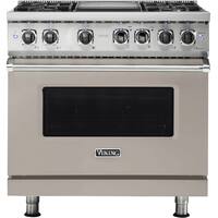 Viking - Professional 5 Series 5.6 Cu. Ft. Freestanding Dual Fuel LP Gas True Convection Range with Self-Cleaning - Pacific Gray - Front_Zoom