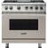 Front. Viking - 5-Series 5.6 Cu. Ft. Self-Cleaning Freestanding Dual Fuel Convection Range - Pacific Gray.
