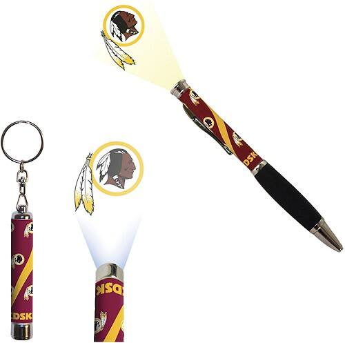 Front Standard. Evergreen - Washington Redskins Projection Pen and Key Chain.