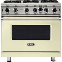 Viking - Professional 5 Series 5.1 Cu. Ft. Freestanding Gas Convection Range - Vanilla Cream - Front_Zoom