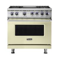 Viking - Professional 7 Series 5.1 Cu. Ft. Freestanding Gas Convection Range - Vanilla Cream - Front_Zoom