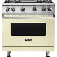 Viking - Professional 5 Series 5.1 Cu. Ft. Freestanding Gas Convection Range - Vanilla Cream - Front_Zoom