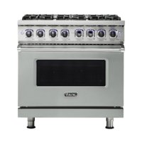Viking - Professional 7 Series 5.6 Cu. Ft. Freestanding Dual Fuel LP Gas True Convection Range with Self-Cleaning - Arctic gray - Front_Zoom
