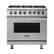 Front. Viking - Freestanding 7 Series Dual Fuel Self-Clean 36"W Range - Arctic Gray.