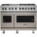 Front. Viking - 5-Series Dual Fuel Self-Clean 60"W Sealed Burner Range - Pacific Gray.