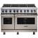 Front. Viking - 48"W 7-Series Dual Fuel Self-Clean Range-8 Burners-LP - Pacific Gray.