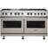 Front. Viking - 5-Series Dual Fuel Self-Clean 60"W Sealed Burner Range - Pacific Gray.