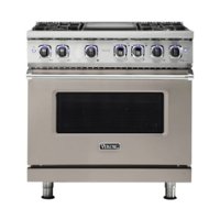 Viking - Freestanding 7 Series Dual Fuel Self-Clean 36"W Range - Pacific Gray - Front_Zoom