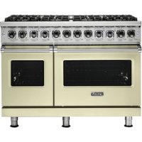 Viking - Professional 5 Series 7.3 Cu. Ft. Freestanding Double Oven Dual Fuel LP Gas Convection Range with Self-Cleaning - Vanilla Cream - Front_Zoom