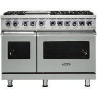 Viking - Professional 7 Series Freestanding Double Oven Gas Convection Range - Arctic gray - Front_Zoom