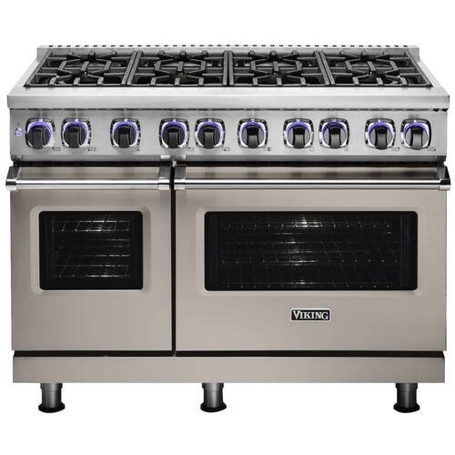 Viking - Professional 7 Series Freestanding Double Oven Dual Fuel Convection Range with Self-Cleaning - Pacific Gray