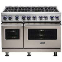 Viking - Professional 7 Series Freestanding Double Oven Dual Fuel Convection Range with Self-Cleaning - Pacific gray - Front_Zoom