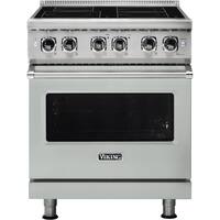 Viking - Professional 5 Series 4.7 Cu. Ft. Freestanding Electric Induction True Convection Range with Self-Cleaning - Arctic Gray - Front_Zoom