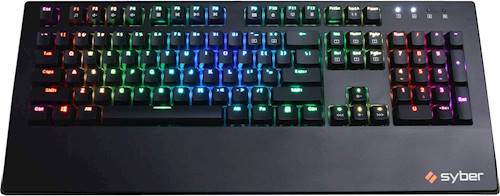CyberPowerPC - Syber K1 Wired Gaming Mechanical Kontact Blue Switch Keyboard with RGB Back Lighting - Black