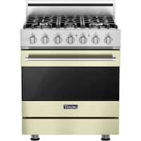 Viking - 3 Series 4.7 Cu. Ft. Freestanding Dual Fuel True Convection Range with Self-Cleaning - Vanilla Cream - Front_Zoom