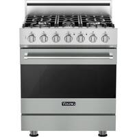 Viking - 3 Series 4.0 Cu. Ft. Freestanding Gas Convection Range with Self-Cleaning - Arctic Gray - Front_Zoom
