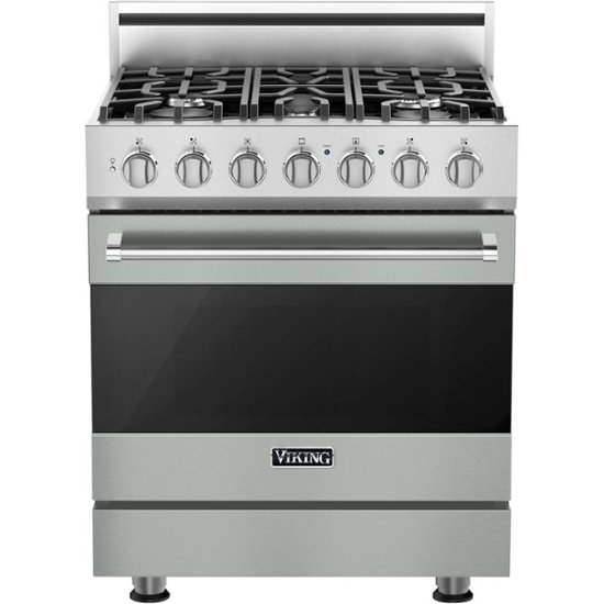 Viking – 3 Series 4.0 Cu. Ft. Freestanding Gas Convection Range with Self-Cleaning – Arctic Gray