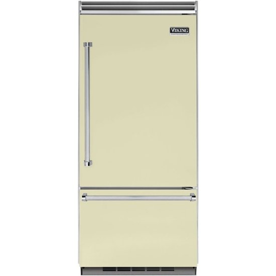 Viking – Professional 5 Series Quiet Cool 20.4 Cu. Ft. Bottom-Freezer Built-In Refrigerator – Vanilla Cream