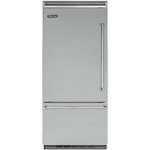 Front. Viking - Professional 5 Series Quiet Cool 20.4 Cu. Ft. Bottom-Freezer Built-In Refrigerator - Arctic Gray.