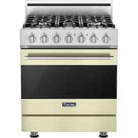 Viking - 3 Series 4.0 Cu. Ft. Freestanding Gas Convection Range with Self-Cleaning - Vanilla Cream - Front_Zoom